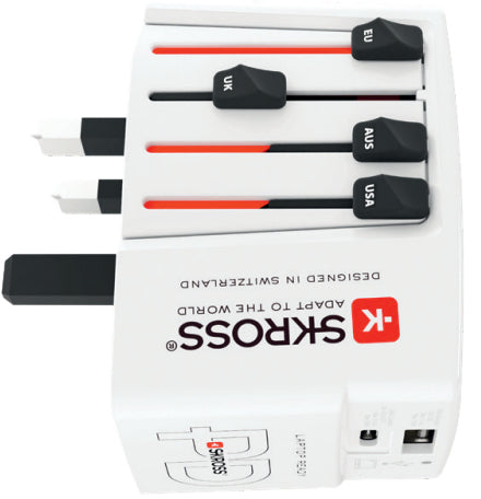 Skross World Netzteil – 52,5 W, 1× USB-C + 1× USB-A, PD – für Digitalkamera, E-Buchleser, Laptop, u. a.