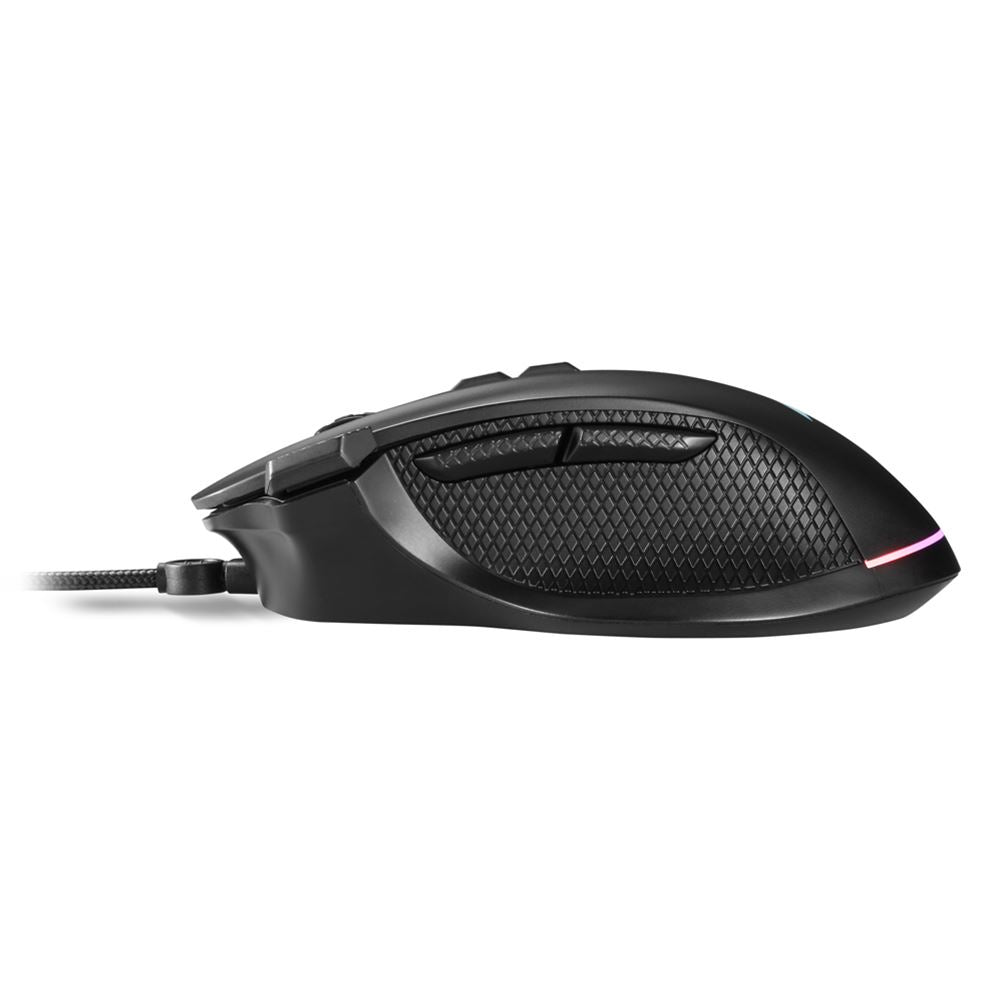 R-Go Tools Sharkoon SHARK Force 3 – Gaming-Maus – Kabelgebunden (USB‑A), 12800 DPI, RGB-Beleuchtung, rechts