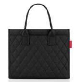 Reisenthel Stofftasche, Polyester, Motiv Rhombus Schwarz, 420×350×170 mm, Schultergurt