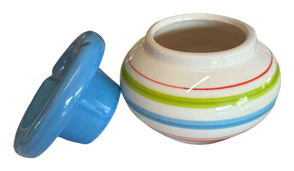 Dameco runder Aschenbecher – mehrfarbig – Ø 10 cm × 8 cm – Keramik – 1 Stk