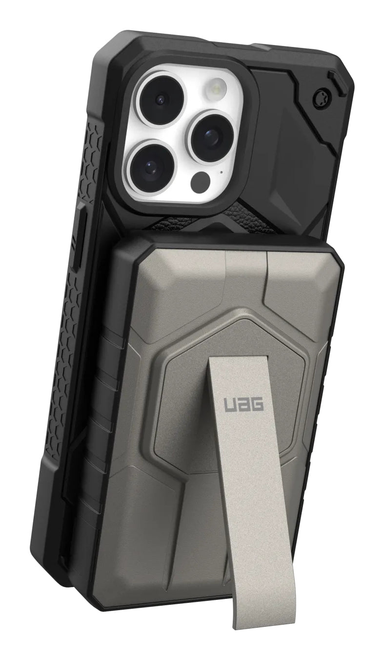 Urban Armor Gear UAG – Powerbank 10000 mAh, PD 20 W, 1× USB-C, 1× USB-A, kabelloses Laden, für Smartphones, Titanium