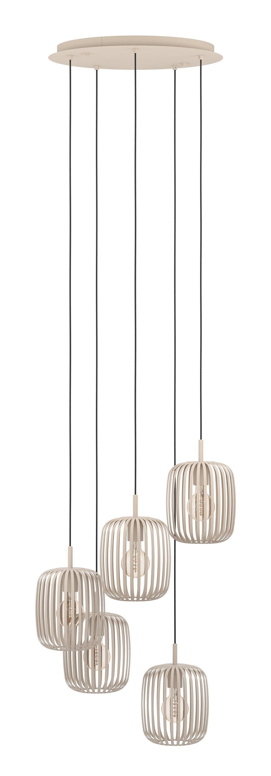 EGLO Pendelleuchte ROMAZZINA – Ø 50 × 200 cm, 200 W, nicht dimmbar, beige, exkl. E27