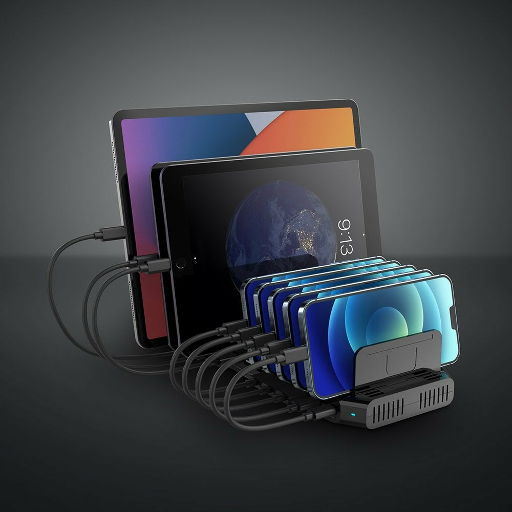 Lindy Ladestation – 120 W, 10× USB
