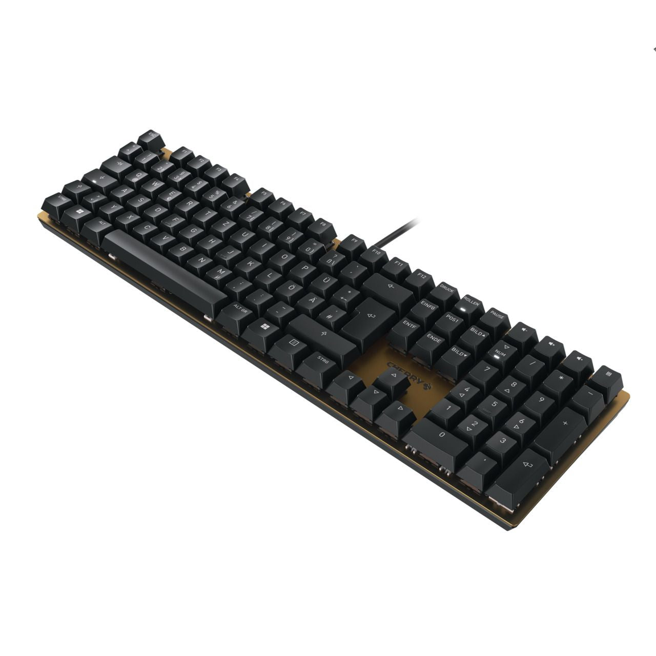 CHERRY Tastatur, kabelgebunden, UK-Layout (EN), mechanisch, schwarz/bronze
