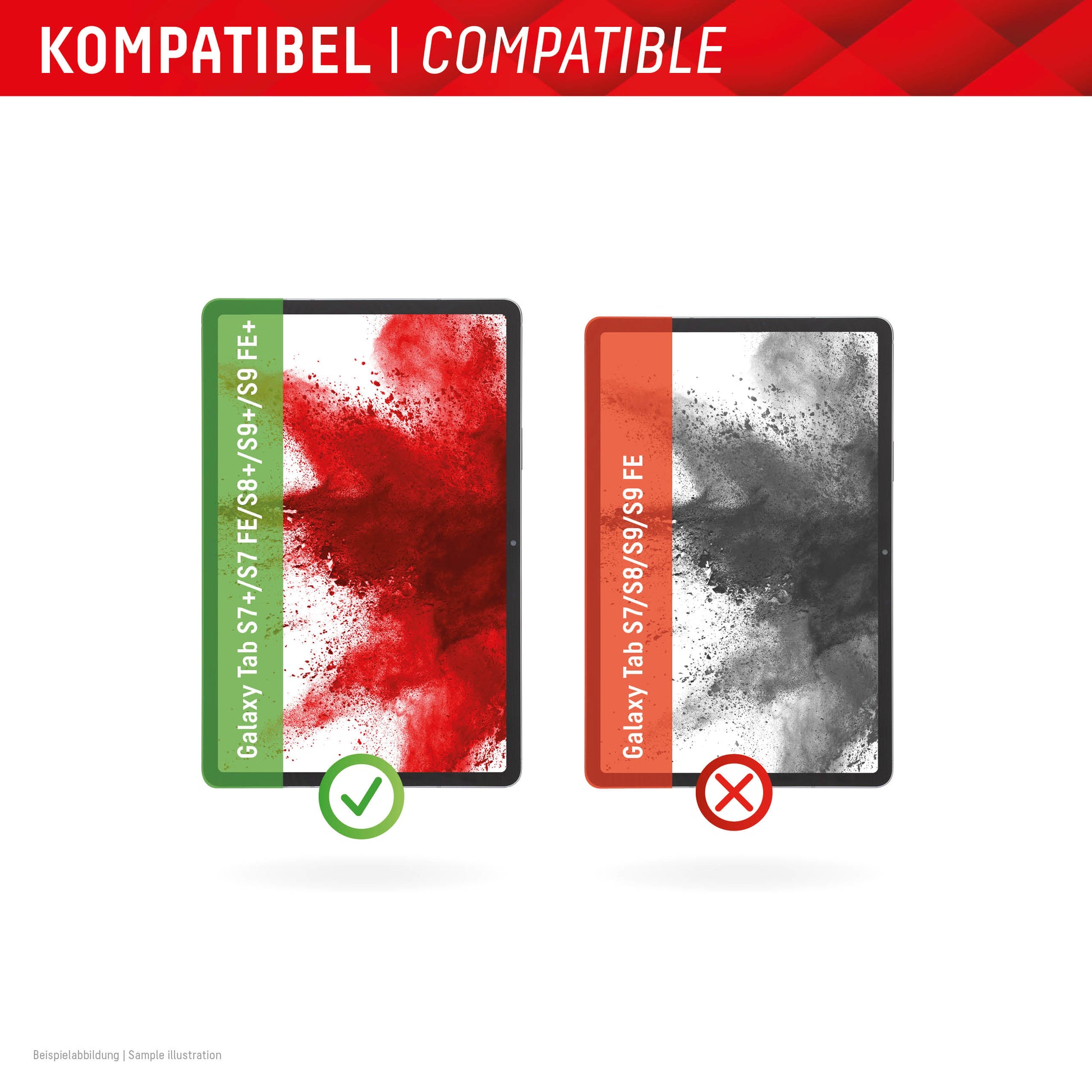 Displex Panzerglas für Samsung Galaxy Tab S7+/S8+/S9+ (inkl. FE-Modelle) 12,4" – 9H, Anti-Fingerprint