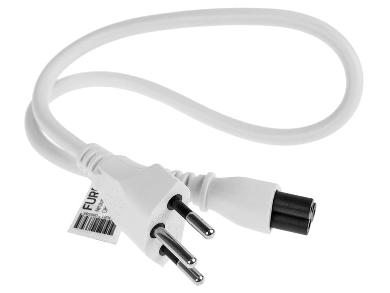 Furber. Netzkabel – T12–IEC C5, 0,5 m, 2,5 A, weiss