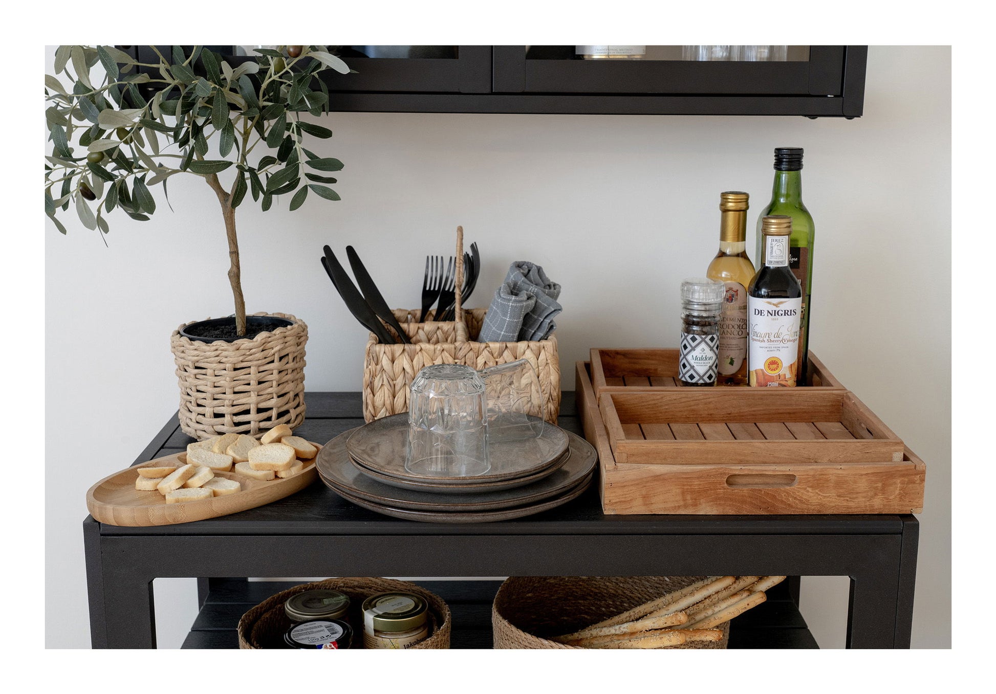 House Nordic Dessertteller – 4er Set, Ø 21,0 cm, Keramik, Braun/Grau, spülmaschinenfest, mikrowellengeeignet