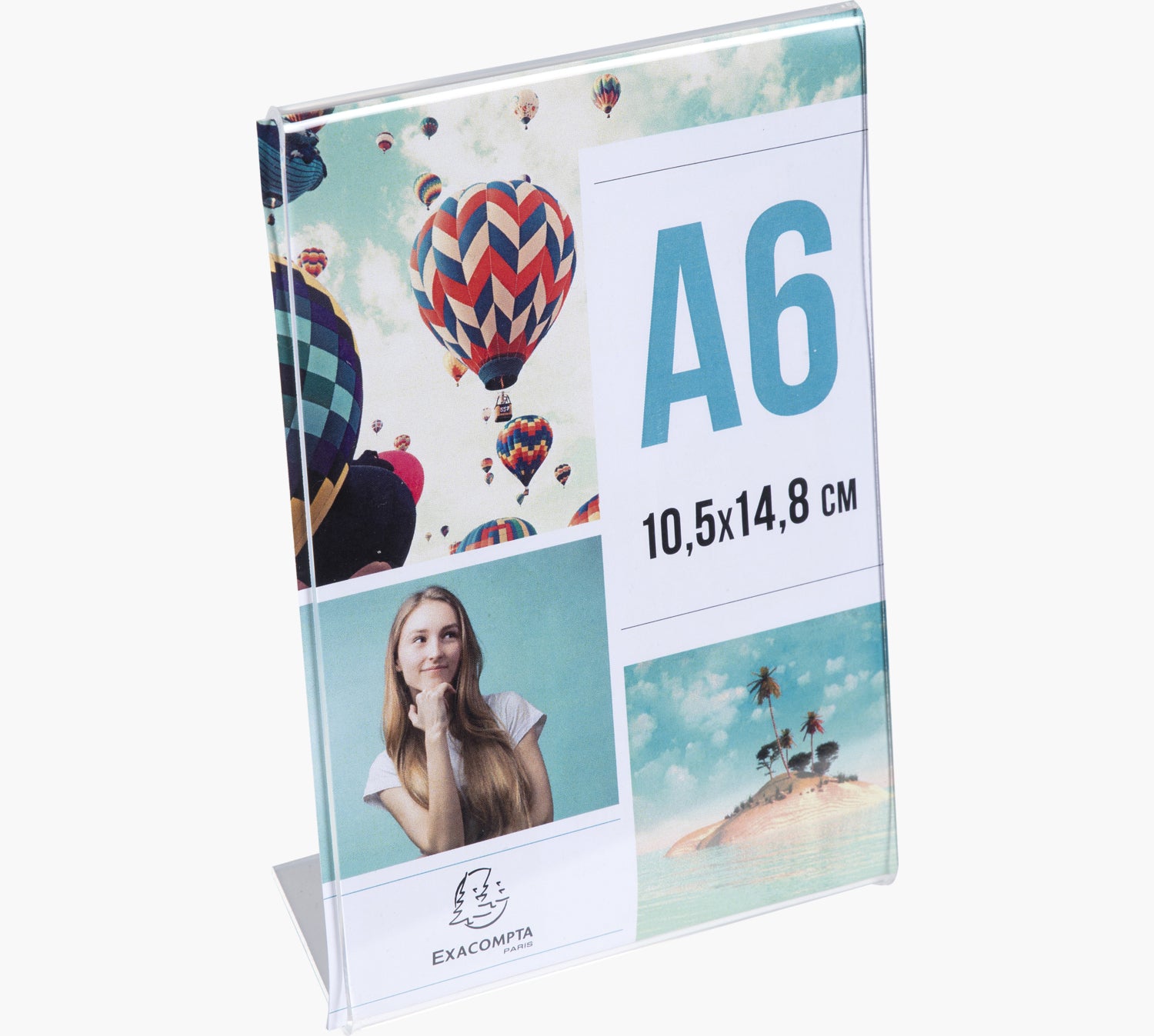 Exacompta Tischaufsteller – für A6 – transparent – Acryl – 105×154×55 mm – 1 Stk.