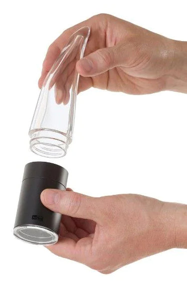 AdHoc Salz-/Pfeffermühle 20,5 cm, Acryl/Edelstahl, Schwarz/Transparent, für Chili