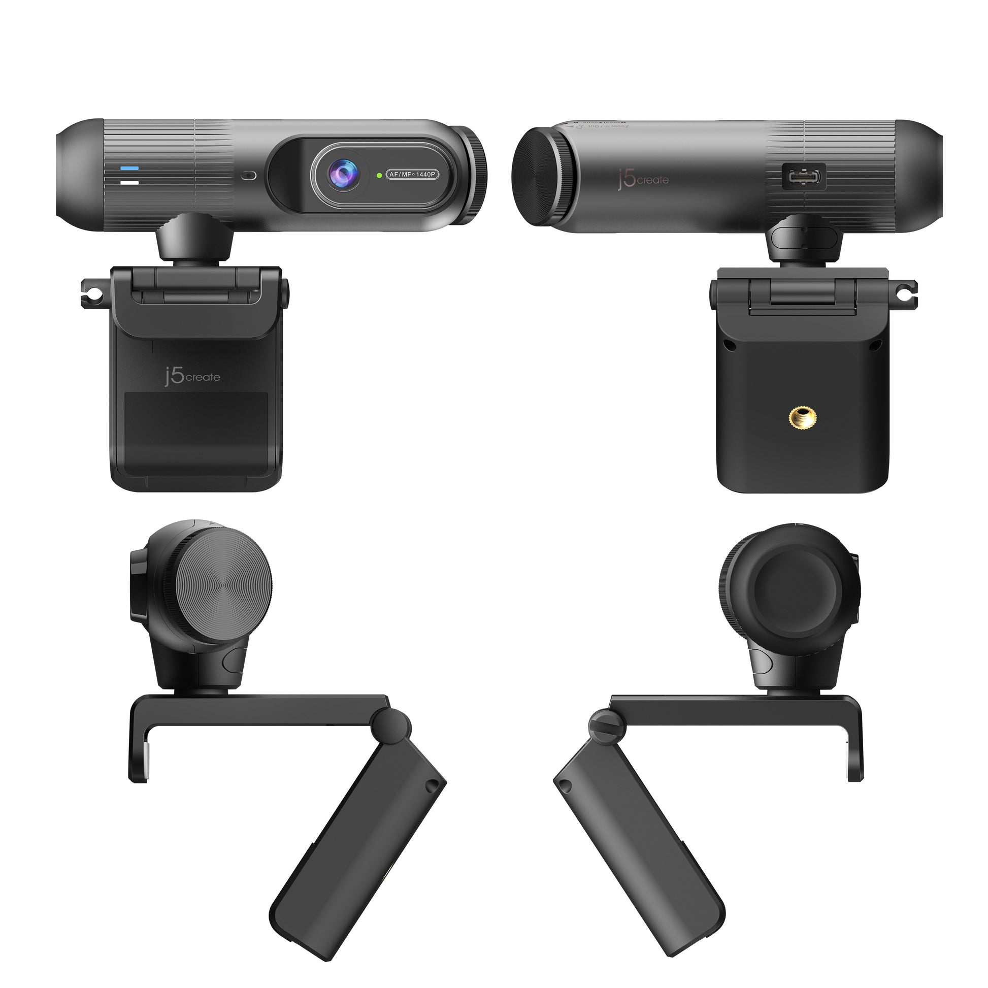 j5create Webcam – 2K, 60 fps, USB-C, Autofokus, Schwarz, für Windows, macOS & ChromeOS