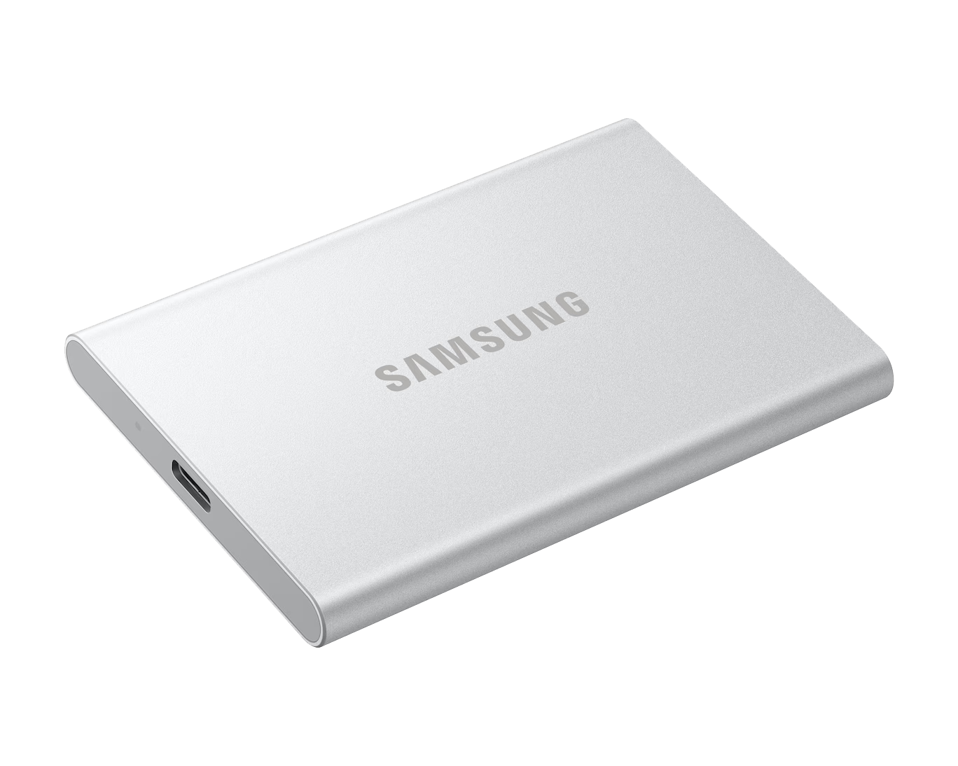 Samsung T7 – 1 TB PSSD, USB 3.2 Gen 2 (10 Gbit/s), 1050 MB/s lesen, 1000 MB/s schreiben, Aluminium, Silber