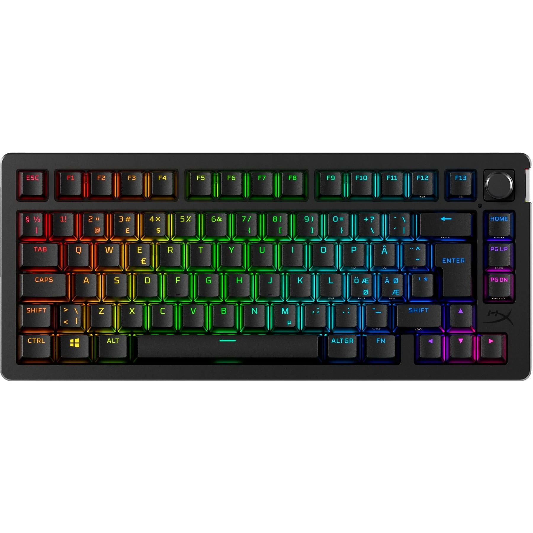 HP HyperX Alloy Rise 75 – Gaming-Tastatur 75% – Mechanisch – Bluetooth & 2,4 GHz – QWERTZ (CH) – RGB – Schwarz