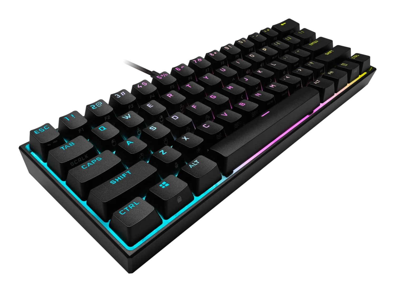 Corsair K65 PRO MINI RGB – Tastatur, 65%, mechanisch (CORSAIR OPX), RGB-Beleuchtung, Schwarz