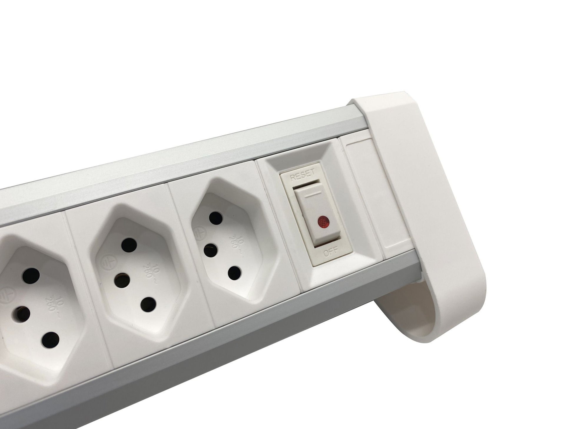 M. Schönenberger Schönenberger ALU Desktop Steckdoseneinheit – 4×T13, USB-C + 2×USB-A 20 W, 2 m, Schalter, Tisch