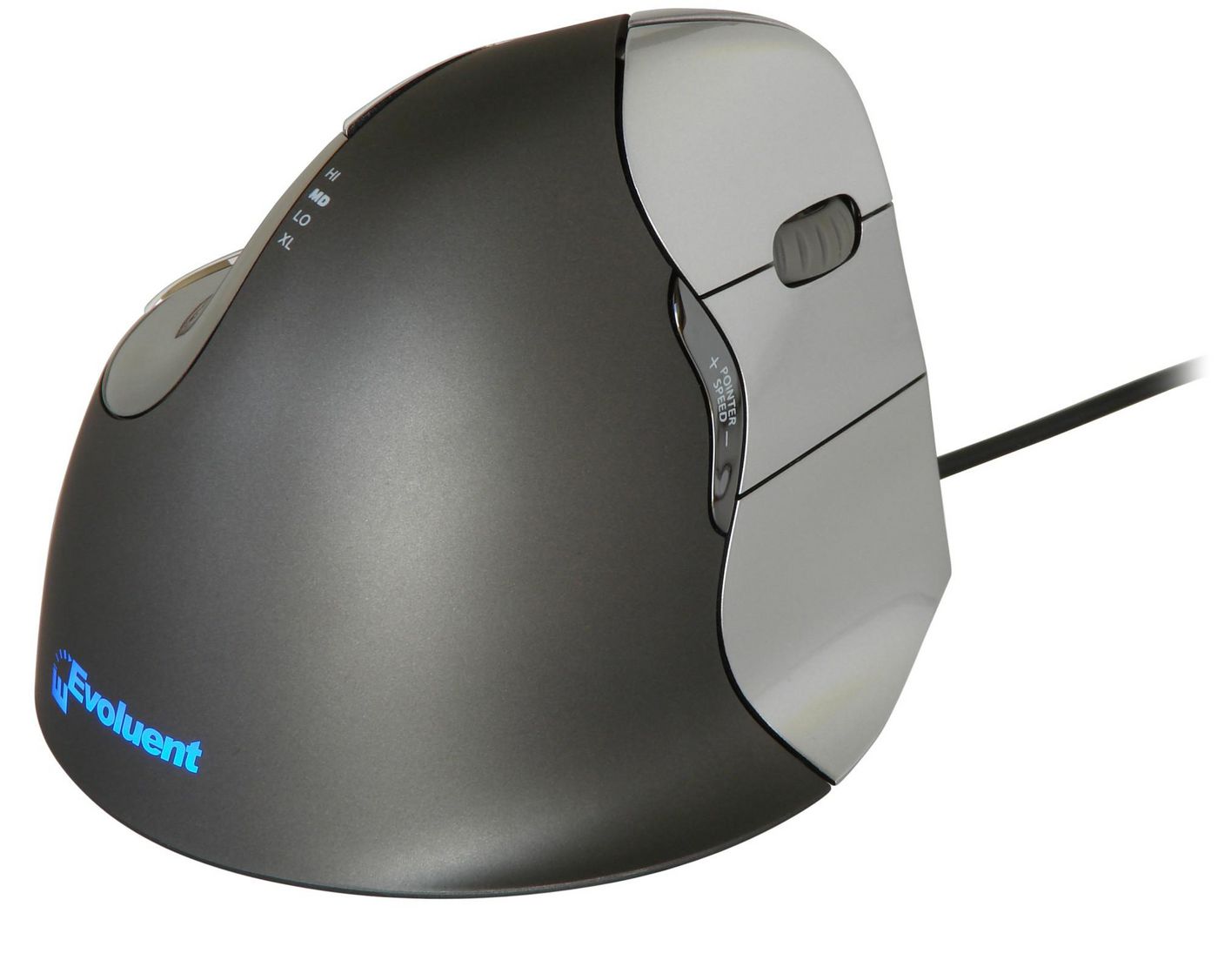 Evoluent VerticalMouse 4 Ergonomische Maus – kabelgebunden, 6 Tasten, für Rechtshänder, programmierbare Tasten
