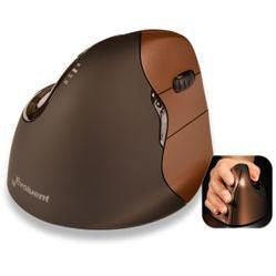 Evoluent VerticalMouse 4 Small Ergonomische Maus – kabellos, vertikal, programmierbare Tasten, schwarz/braun