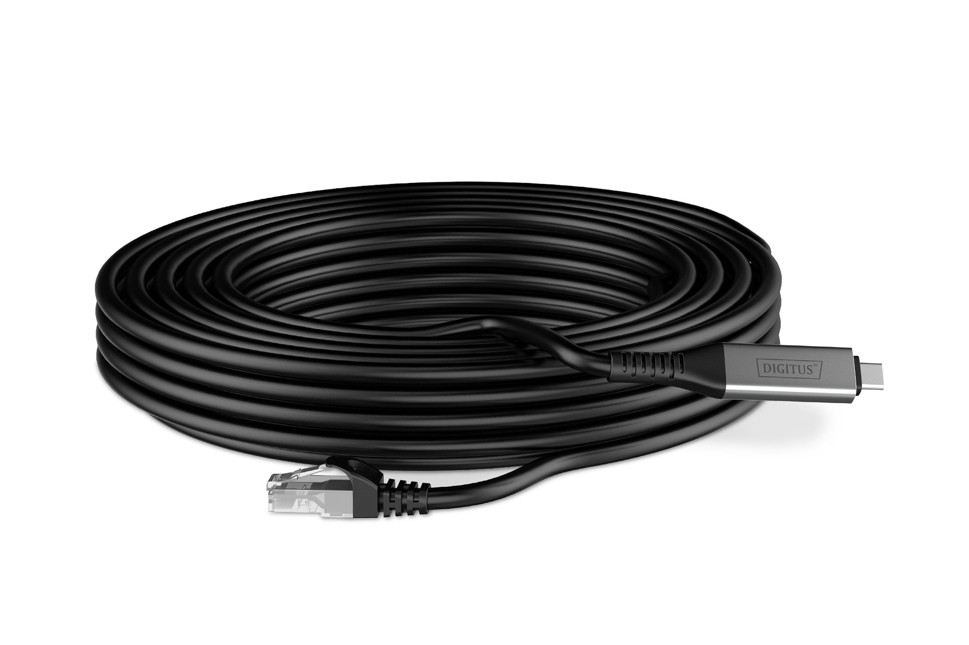 Digitus USB-C auf Ethernet (RJ-45) Adapter, USB 3.2 Gen 1, 1 Gbit/s Ethernet, 10 m, Cat6A, S/FTP, LSZH