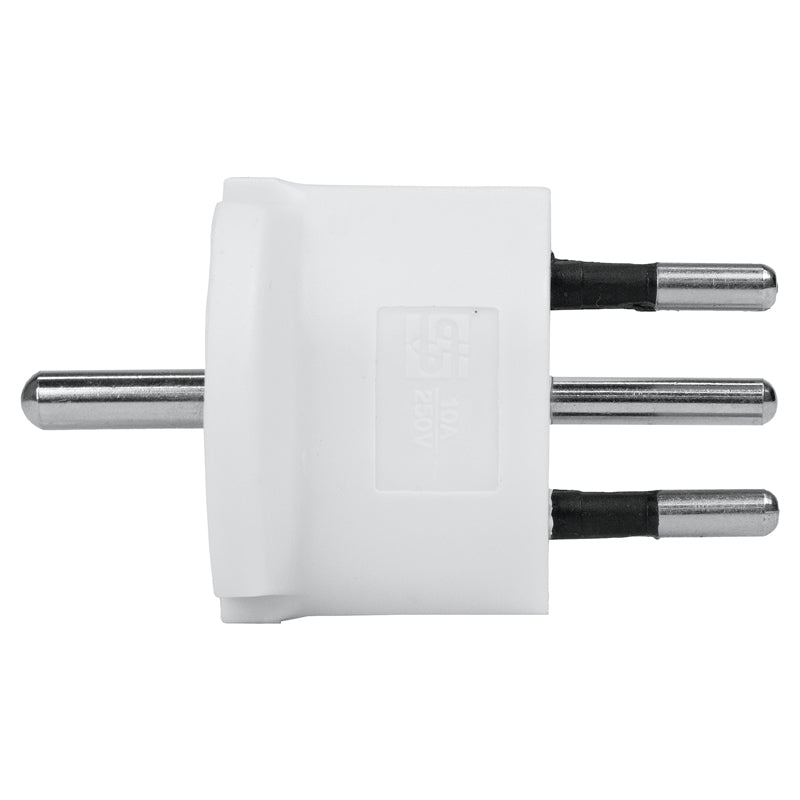 Steffen Adapterkabel, T12–Schuko (Typ E/F), 3-polig (geerdet), 10 A 250 V – Weiss