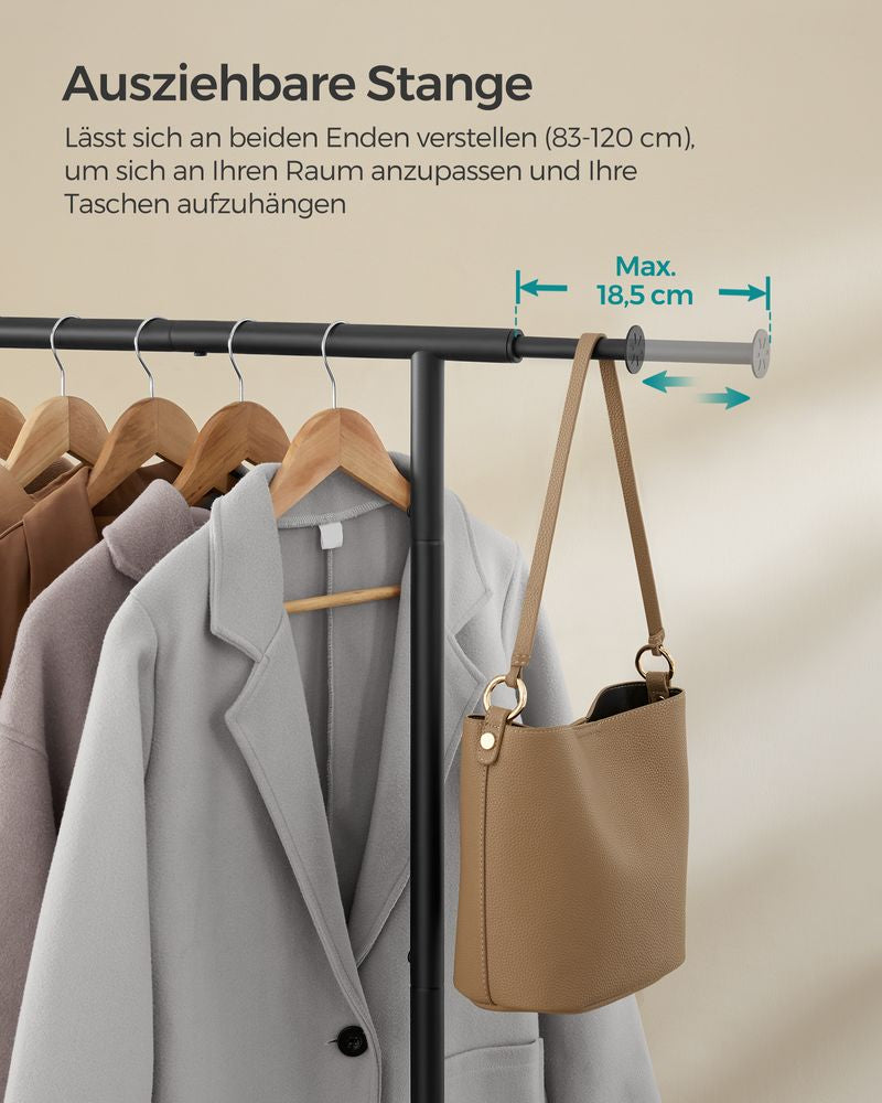 Songmics Garderobenständer (mit Rollen) – Stahl – Schwarz – 1'560 mm