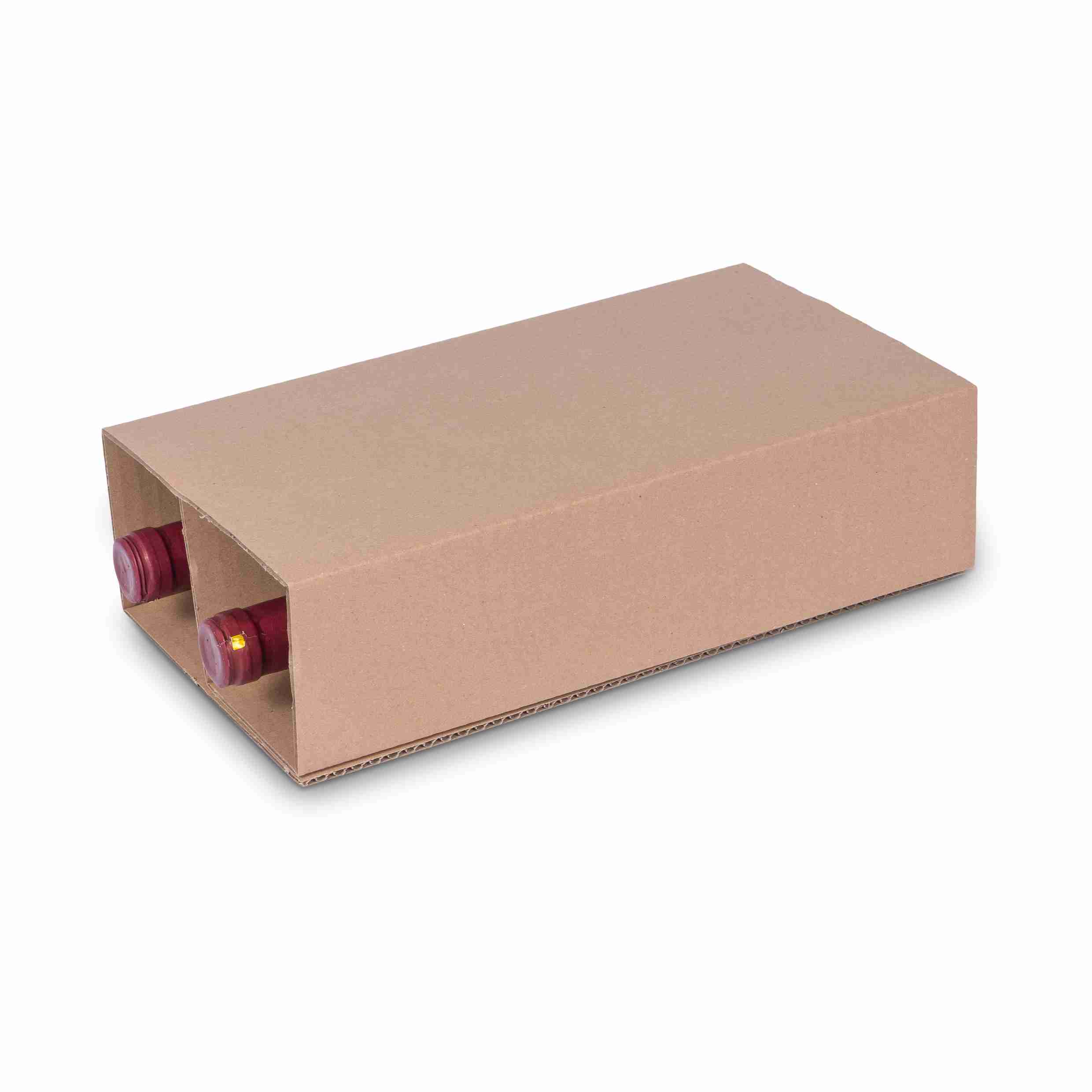 Model Einlagekarton Trans-Scripto – für 2 × 0,75 l Flaschen (max. H 330 mm, Ø 83 mm) – 800 × 1'200 mm – Karton – 1 Palette (1'600 Stk.)