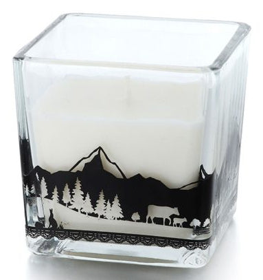 Balthasar Kerze im Glas – Ø 8 × 8 cm – Glas, mehrfarbig – 30 h