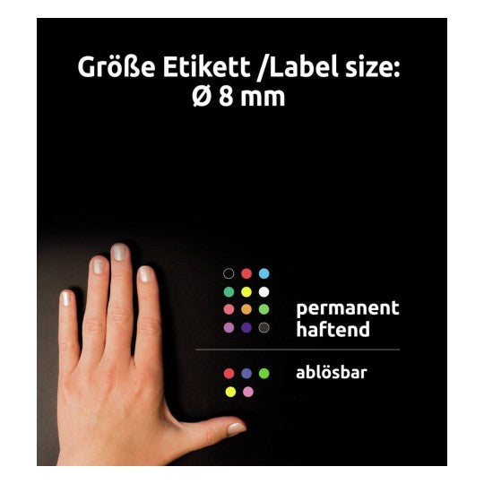 AVERY Zweckform Markierungspunkte – Ø 8 mm, permanent, gelb, 4 Blatt (416 Stk.)