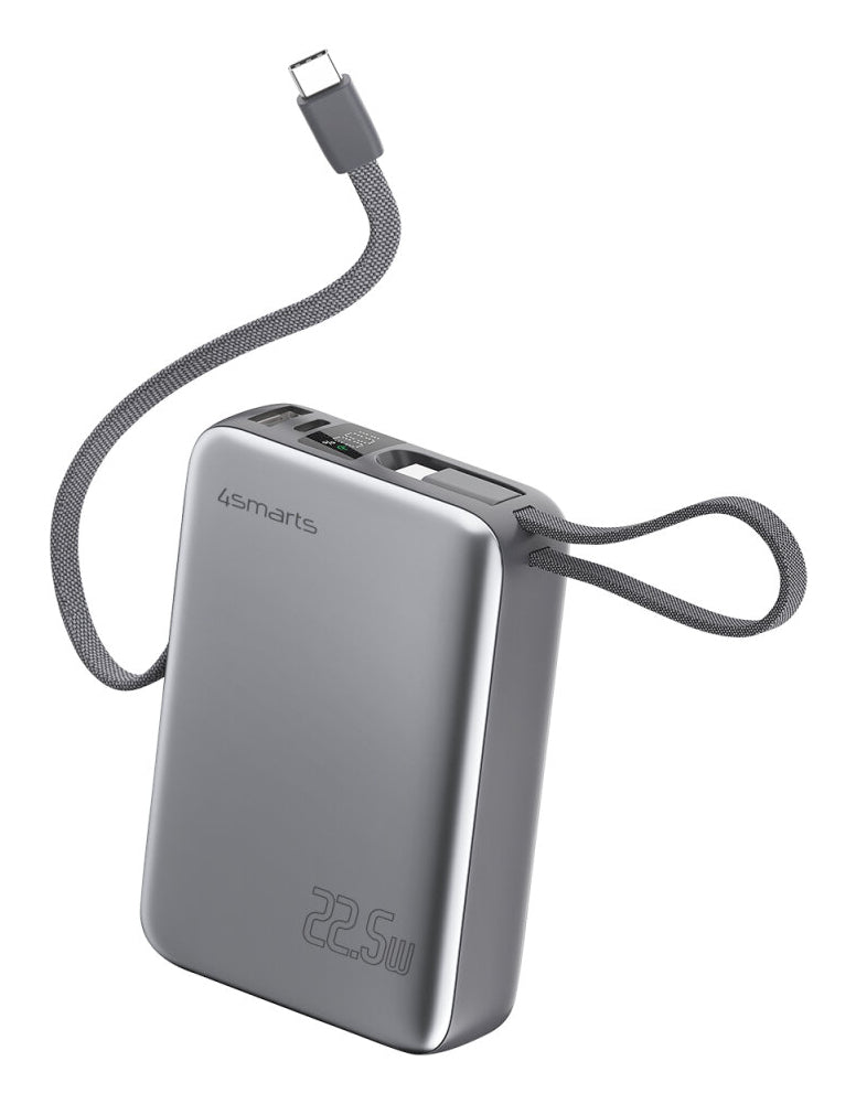 4smarts Powerbank 20000 mAh, PD 22,5 W, für Smartphones, Grau