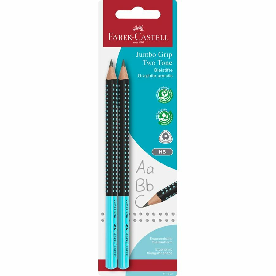 Faber-Castell Jumbo Grip Bleistifte B, dreikantig – 2er-Set