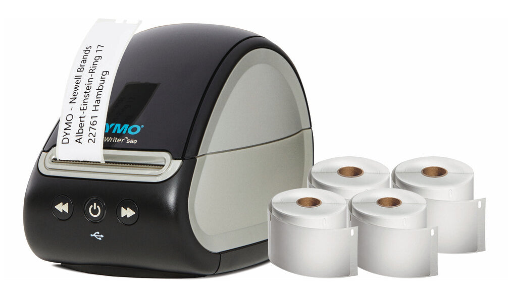 DYMO LabelWriter 550 – Etikettendrucker, Thermodirekt, USB, 300 dpi, für LabelWriter-Etiketten bis 62 mm