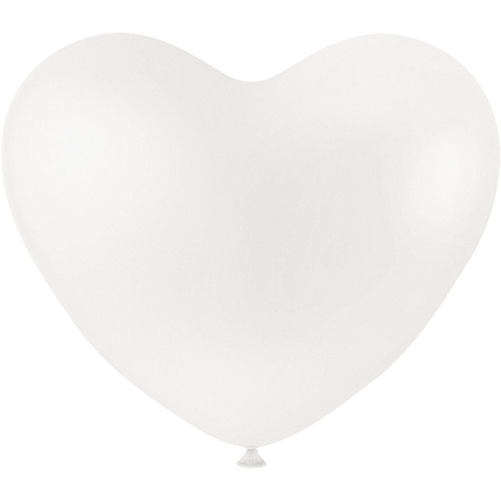 Creativ Company Herzluftballons – Weiss – Ø 23 cm – Latex – 8 Stk