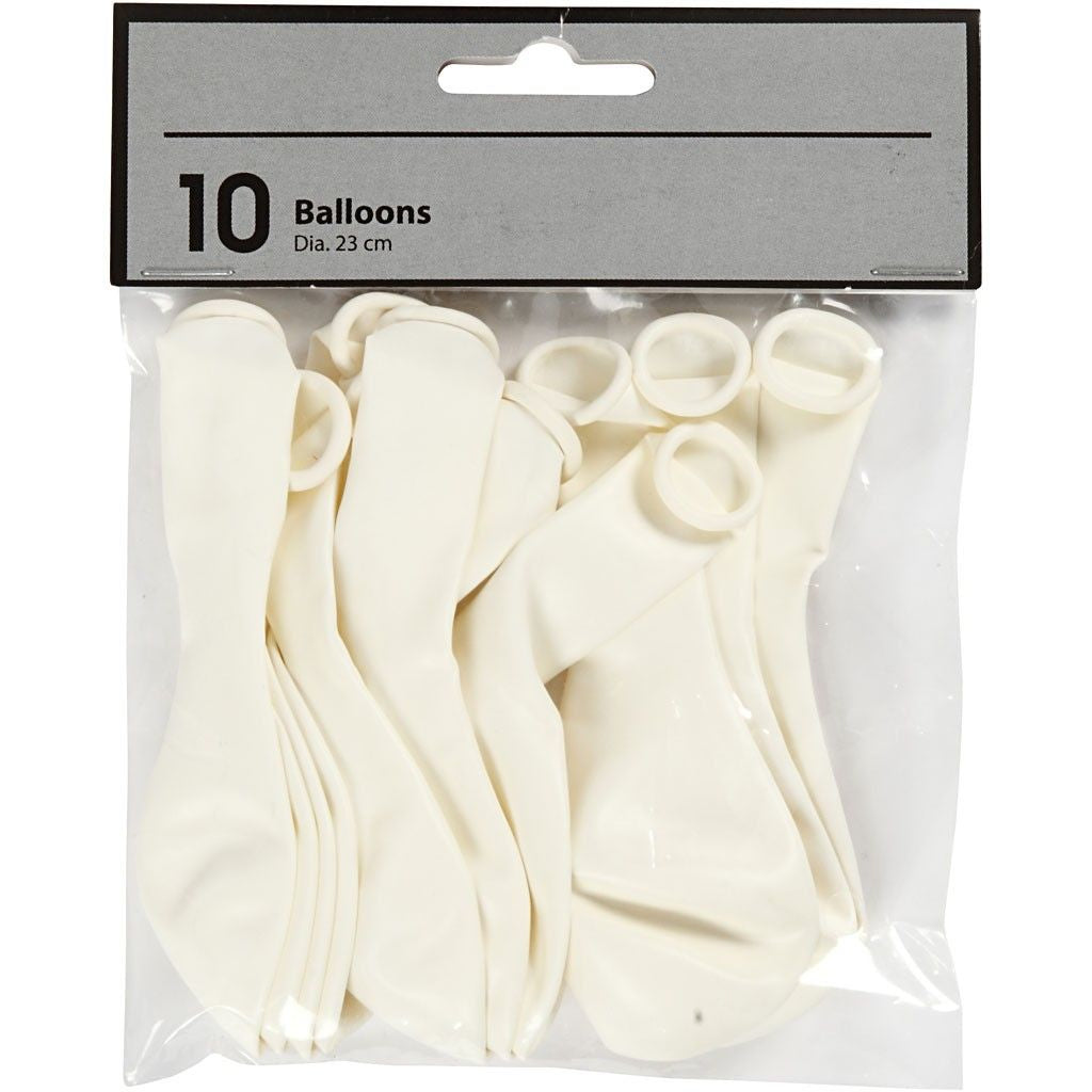 Creativ Company Luftballons Uni – Weiss – Ø 23 cm – Latex – 10 Stk