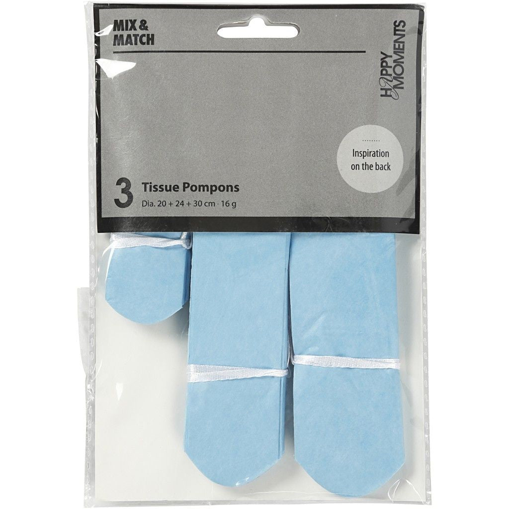 Creativ Company Papier-Pompons – Beige – 20, 24, 30 cm – 3 Stk
