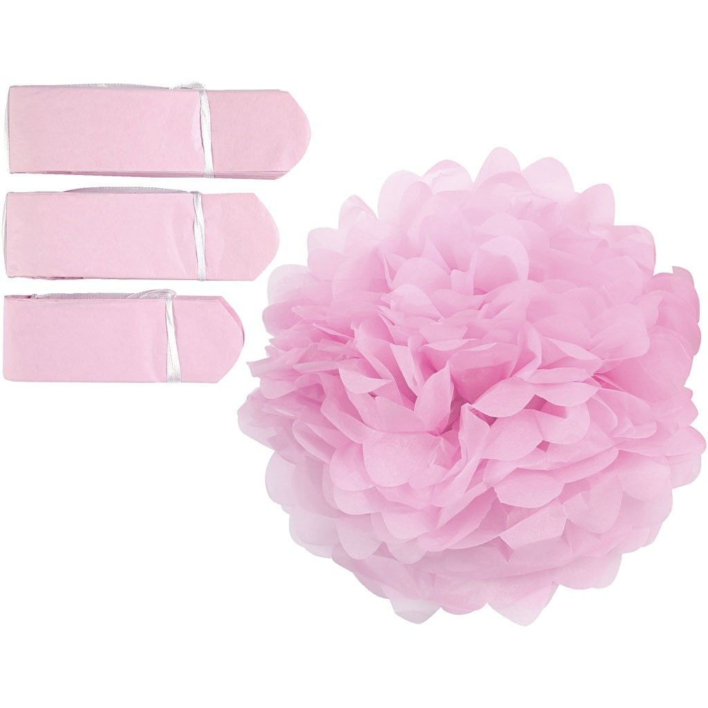 Creativ Company Papier-Pompons – rosa – 20, 24, 30 cm – Papier – 3 Stk