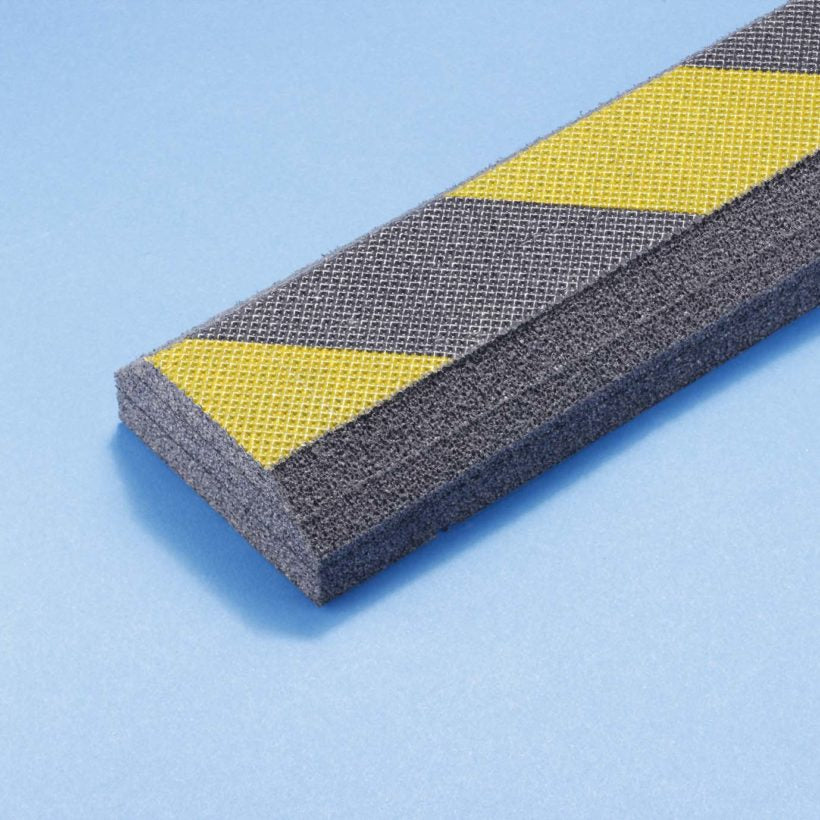 Mottez Wandschutz – 500 × 70 × 30 mm, Schaumstoff, Schwarz/Gelb, selbstklebend