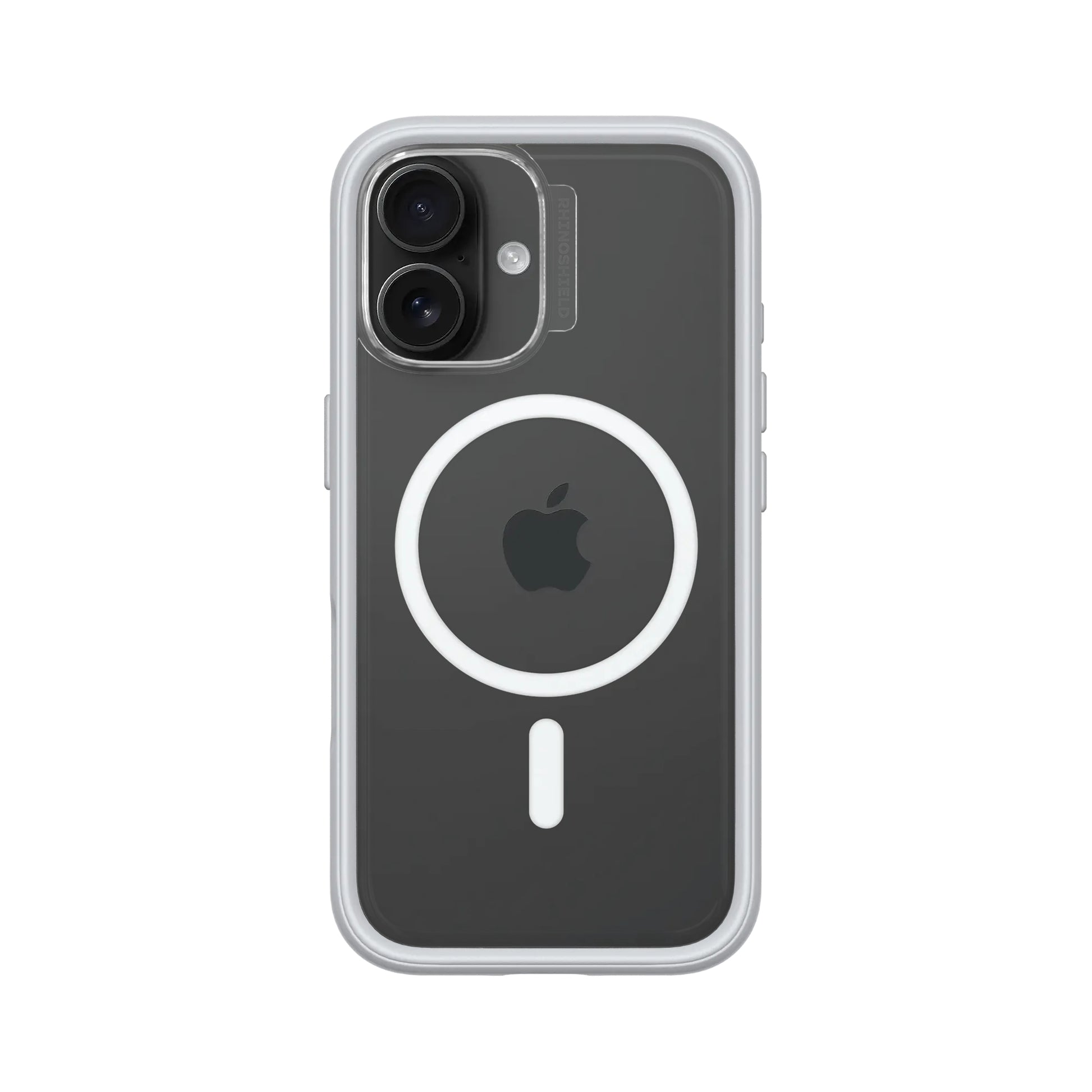 RhinoShield Backcover – für Apple iPhone 16 – hellgrau/transparent – MagSafe-kompatibel, stossdämpfend
