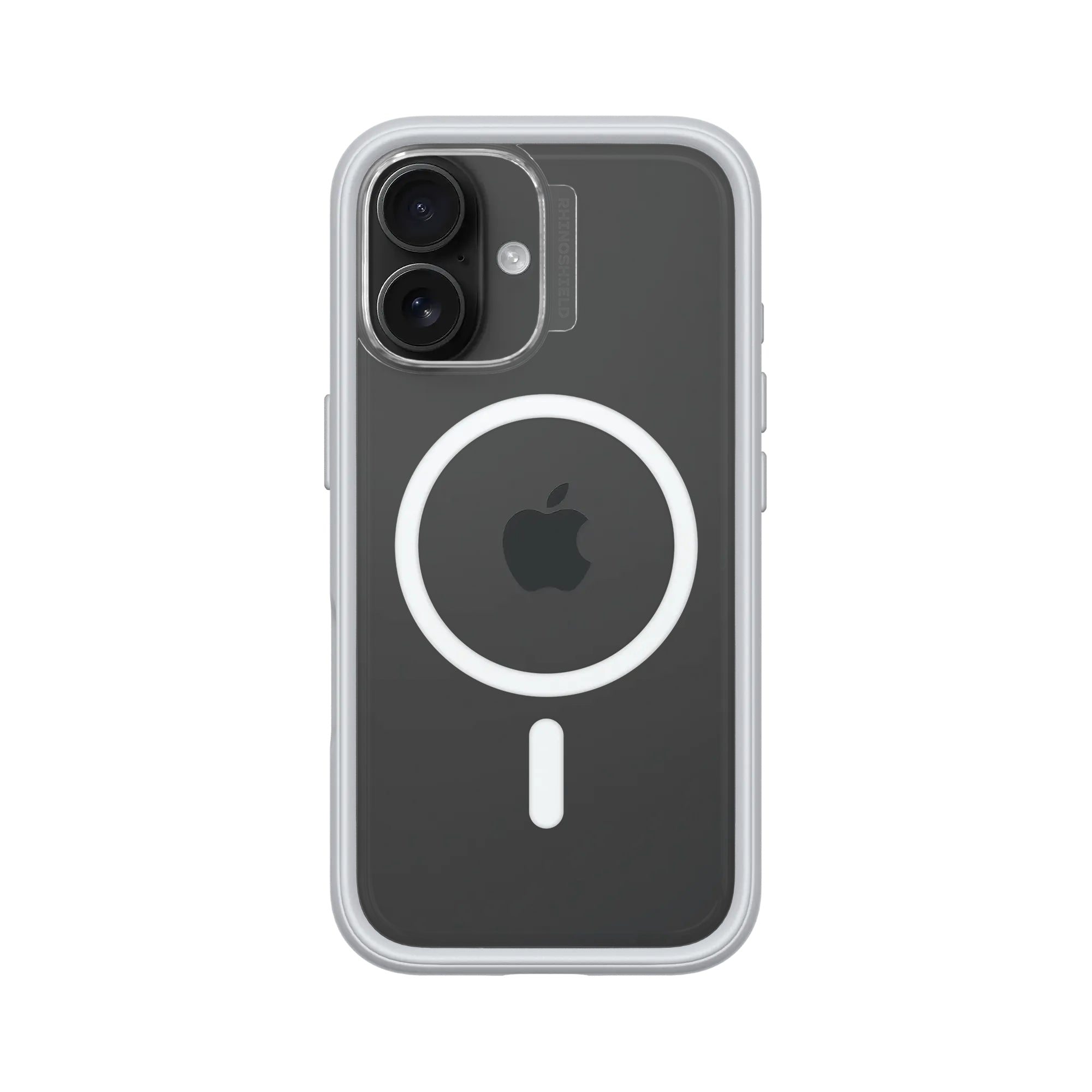 RhinoShield Backcover – für Apple iPhone 16 – hellgrau/transparent – MagSafe-kompatibel, stossdämpfend