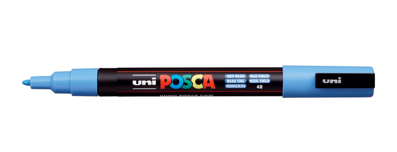 Uni-Ball Kreidemarker – Rund, 0,9–1,3 mm – Himmelblau