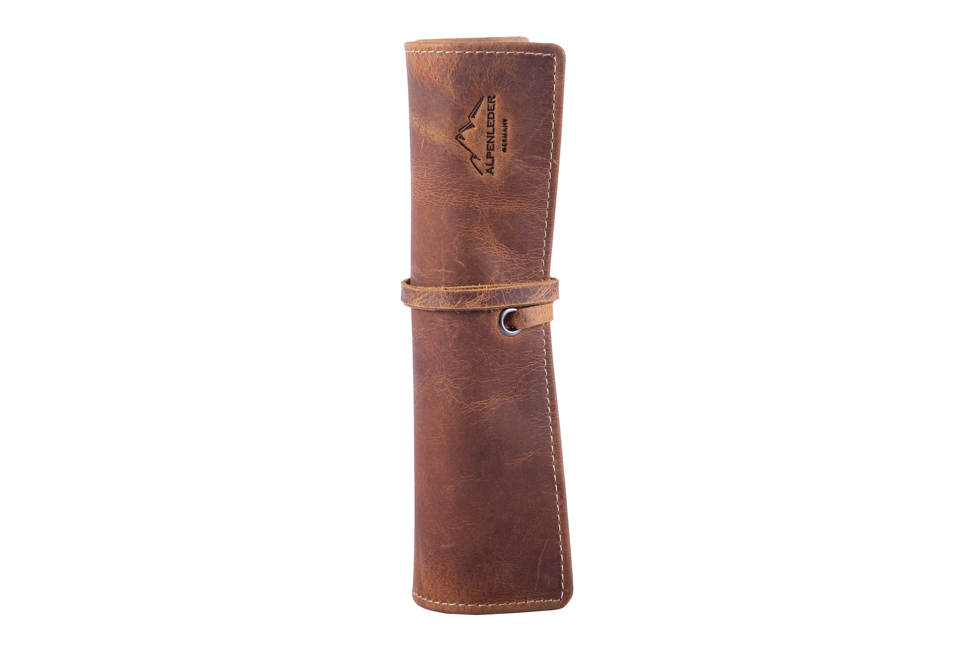 Alpenleder Etui Stifterolle, leer – braun/hellbraun – Leder