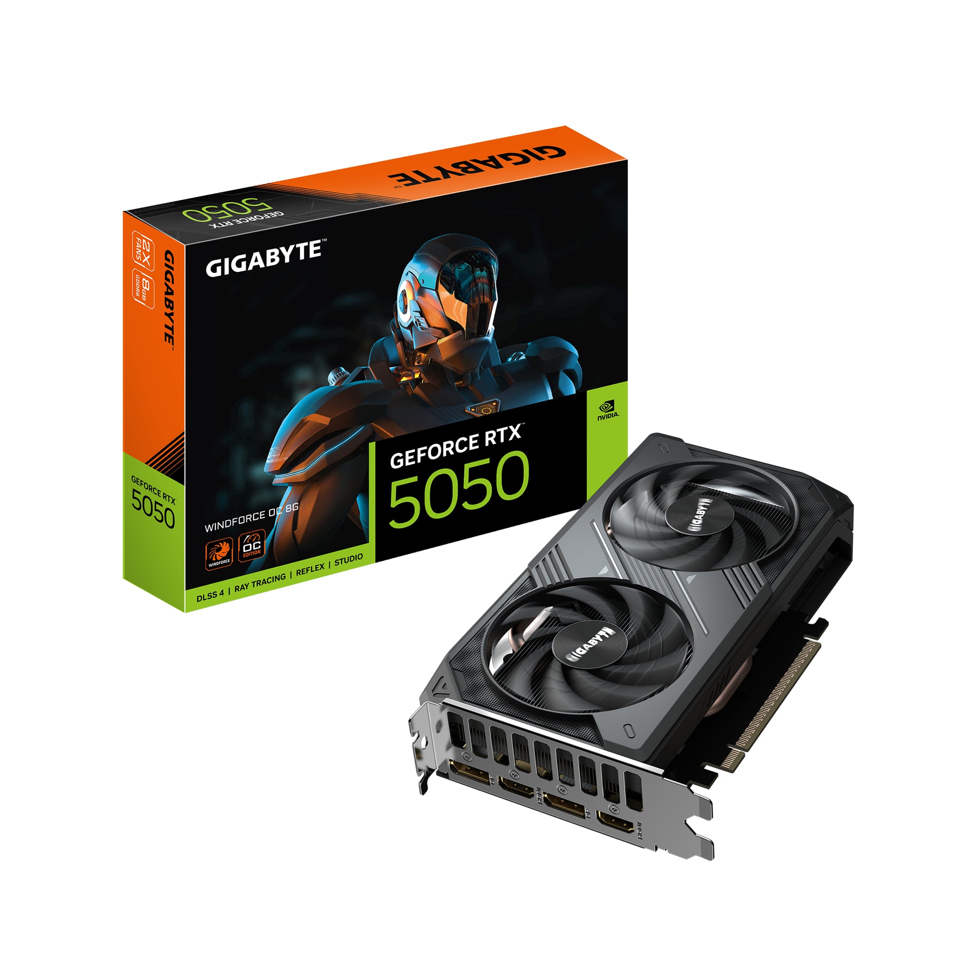 GIGABYTE GV-N5050WF2OC-8GD – Grafikkarte – GeForce RTX 5050, 8 GB GDDR6, PCIe 5.0, 2×DP, 2×HDMI, 2 Lüfter