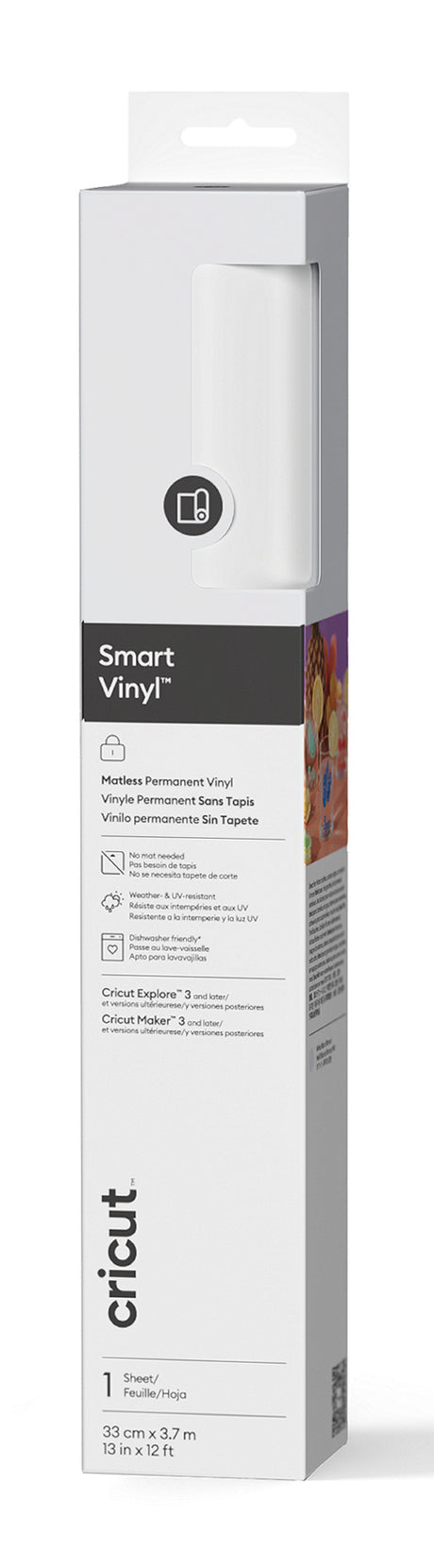 Cricut Vinylfolie Smart – permanent – 330 mm × 3700 mm – weiss