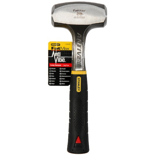 Stanley FatMax AntiVibe Fäustel – Kopfgewicht 1,3 kg, Gummigriff, Schwarz
