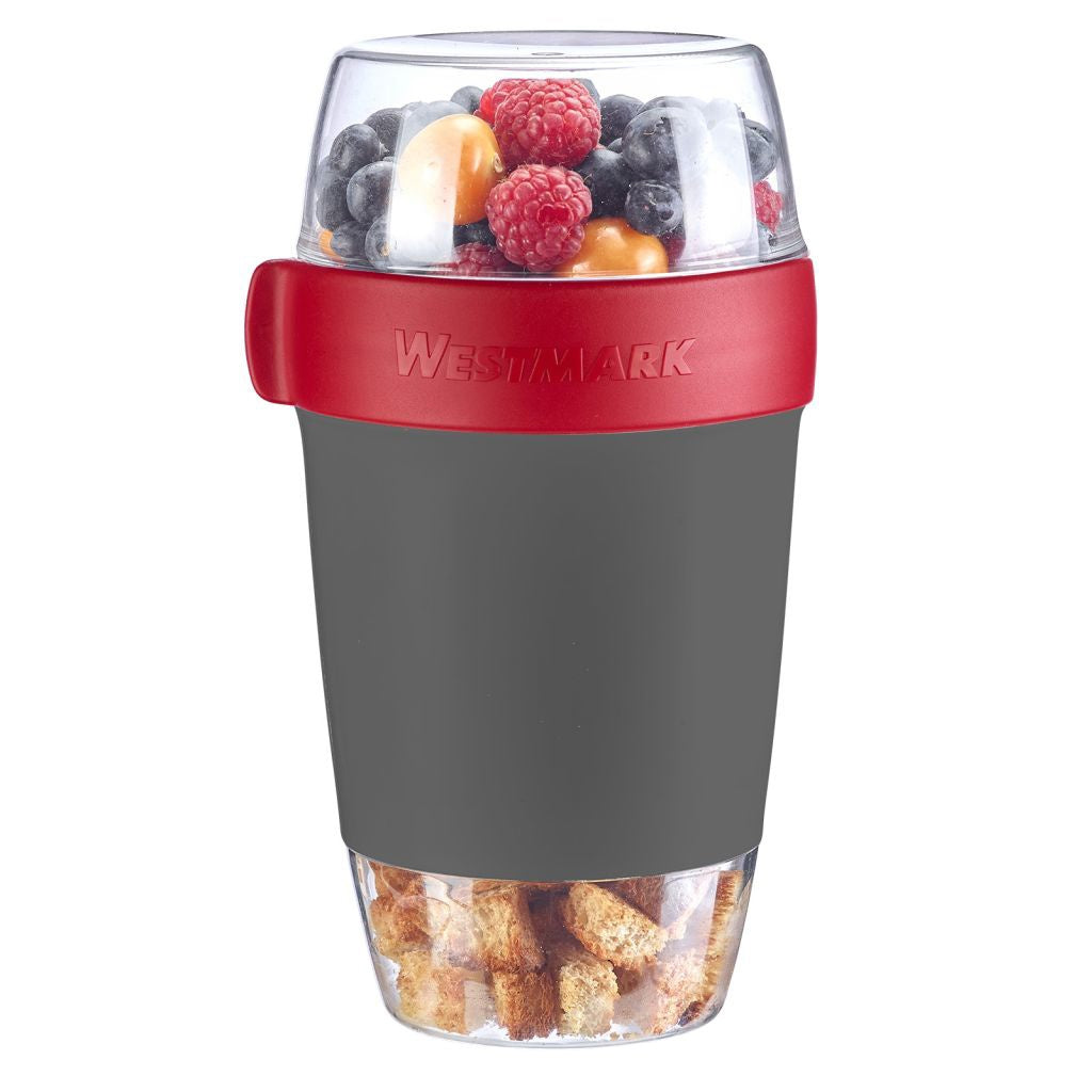 Westmark Lunchpot – 1,2 l, 11,3 × 12,3 × 21,0 cm, Kunststoff, rot, 3 Fächer, auslaufsicher, spülmaschinenfest