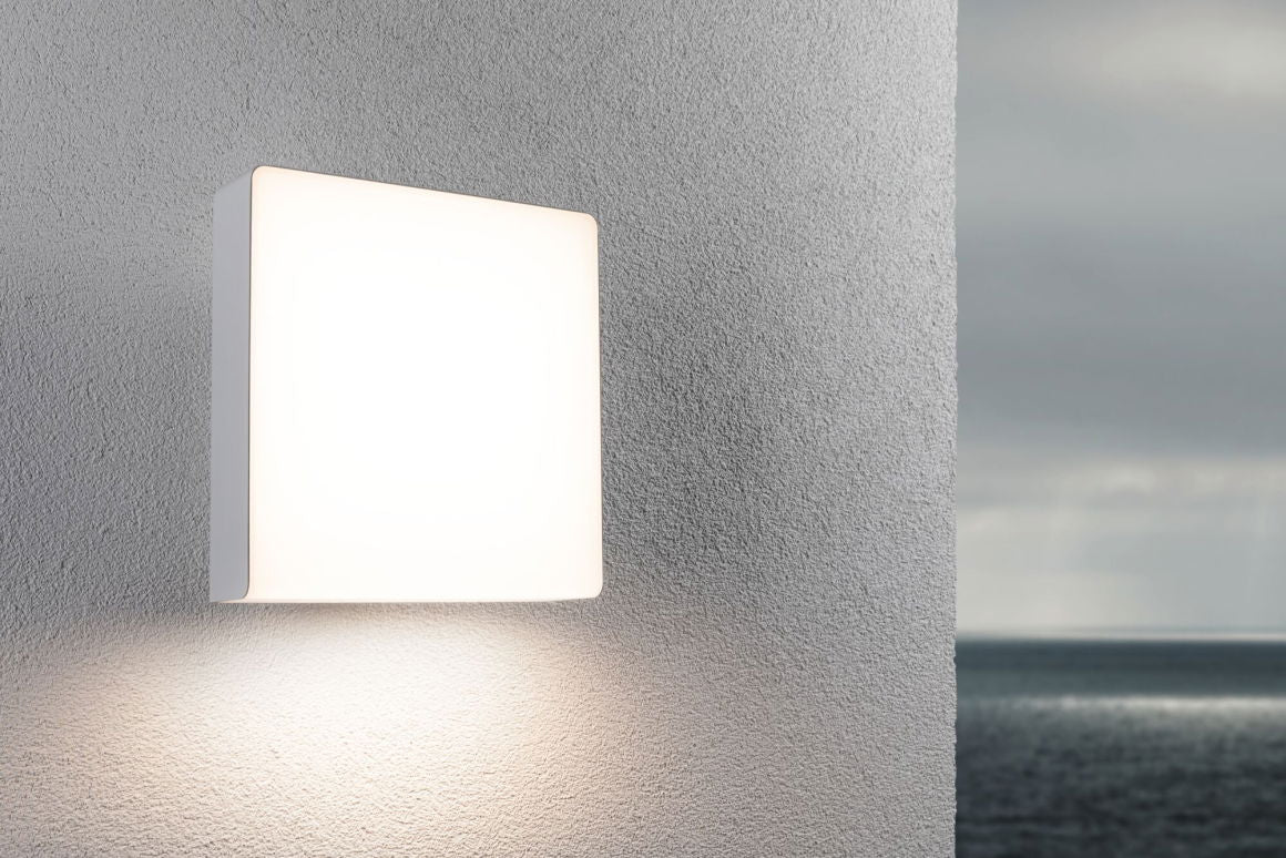 Paulmann Aussenwandleuchte – 3000 K – IP44 – Netzbetrieb – mit Bewegungsmelder – Weiss – Aluminium, Kunststoff