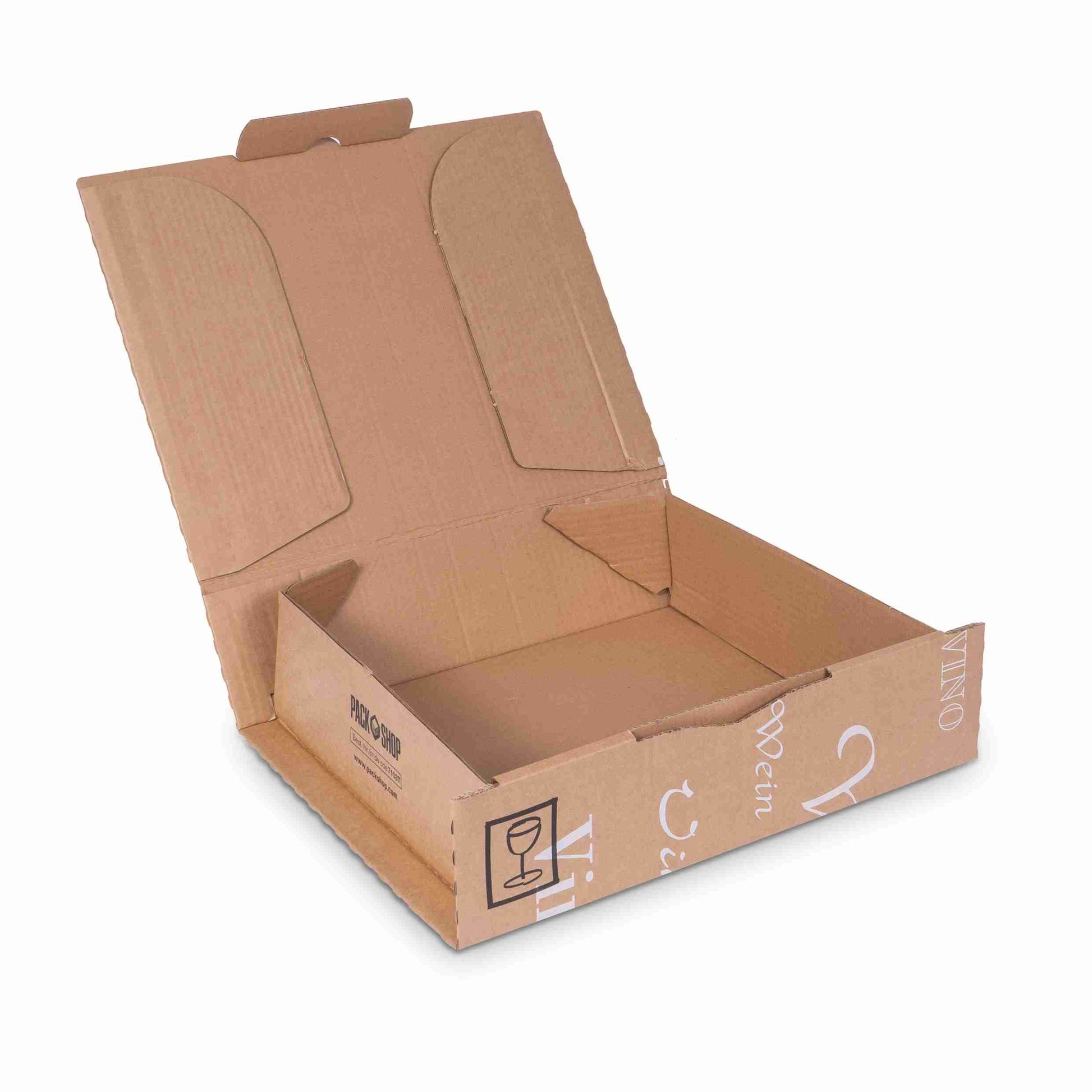 Model Weinversandkarton – für 3 × 0,5–0,75 l, max. 330 mm & Ø90 mm – 99 × 297 × 323 mm, braun – 1 Palette (750 Stk.)