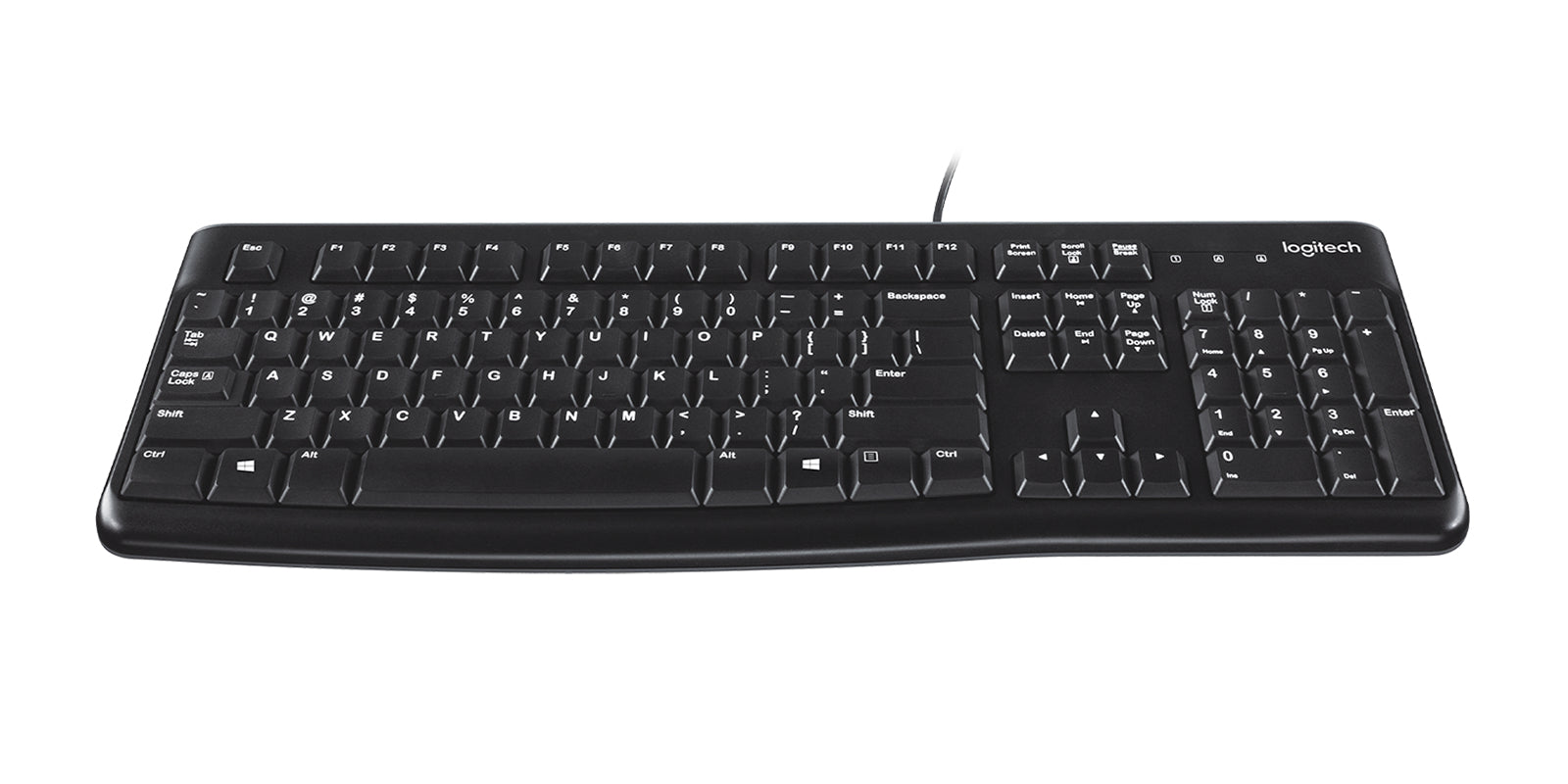 Logitech K120 – Tastatur, kabelgebunden (USB-A), UK-Layout (EN), Schwarz
