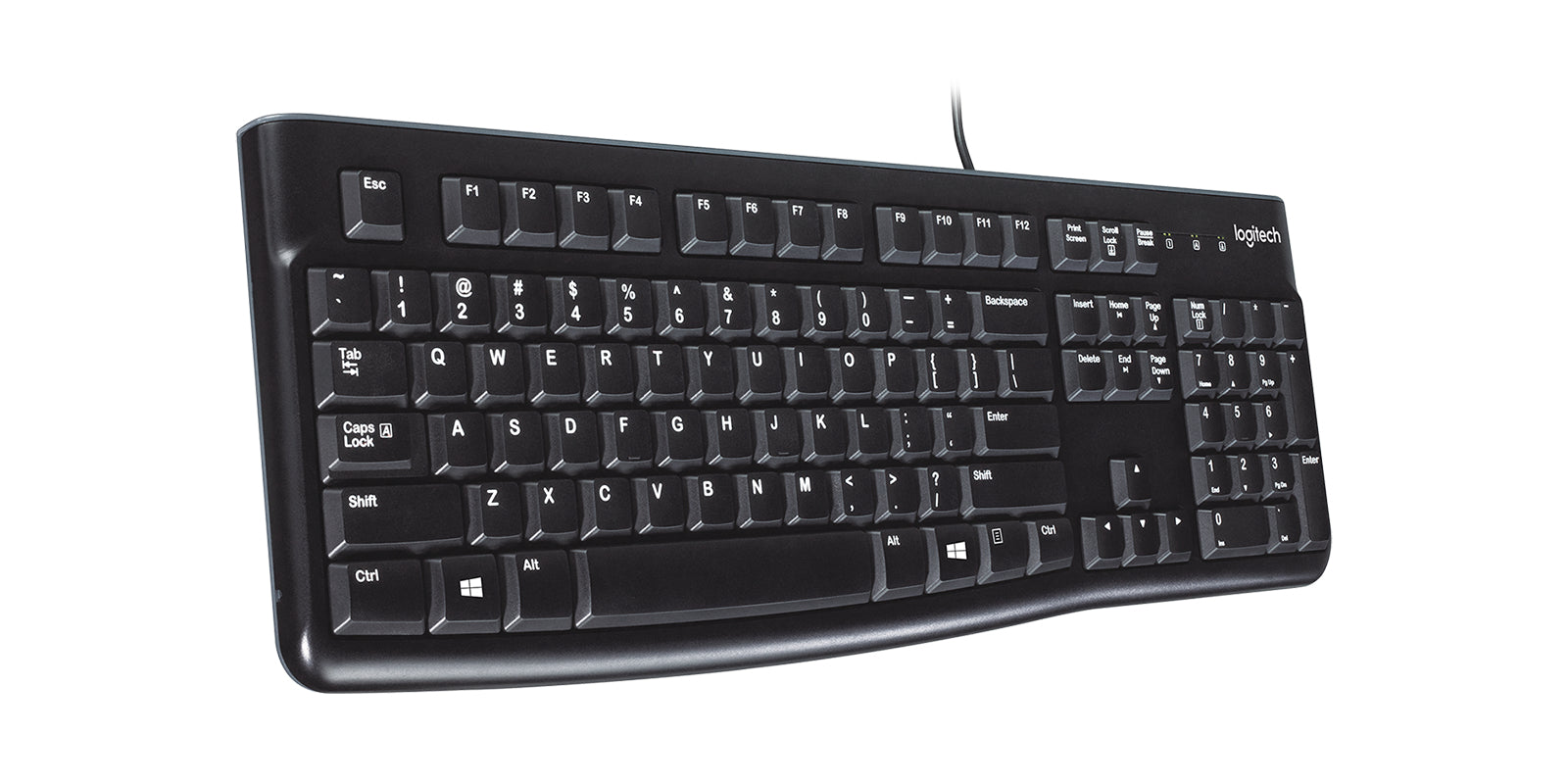Logitech K120 – Tastatur, kabelgebunden (USB-A), UK-Layout (EN), Schwarz