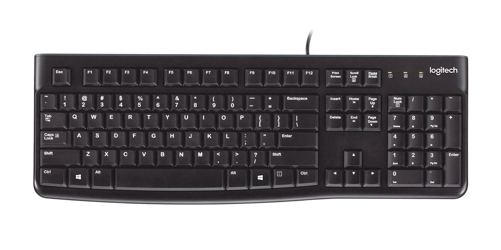 Logitech K120 – Tastatur, kabelgebunden (USB-A), UK-Layout (EN), Schwarz