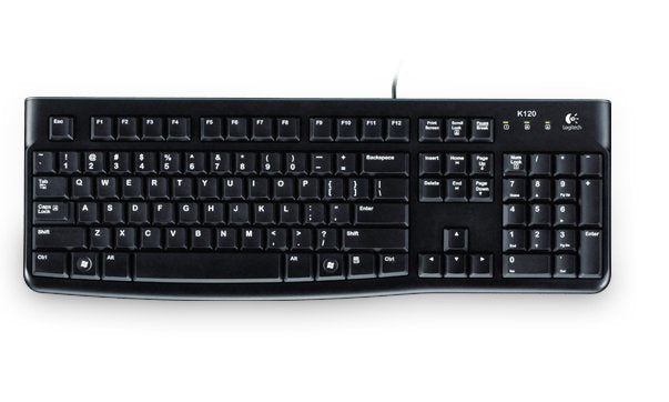 Logitech K120 – Tastatur, kabelgebunden (USB-A), Schwarz
