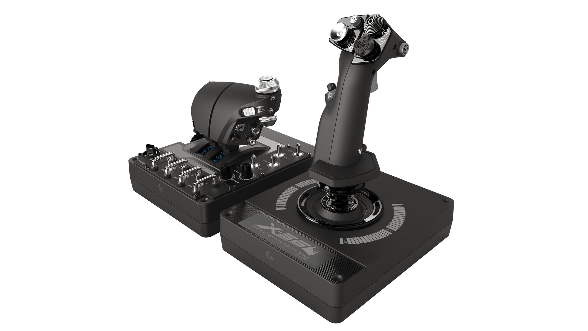 Logitech G Pro Flight X56 Rhino – Joystick – USB (kabelgebunden), RGB, Schwarz, für PC