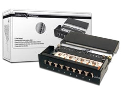 Digitus Patchpanel – 8× RJ‑45, Cat6, geschirmt, Desktop, Schwarz